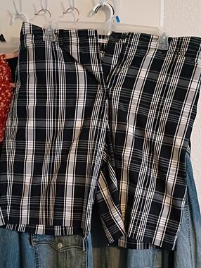 Anne Klein Sport Black and White Plaid Skirt